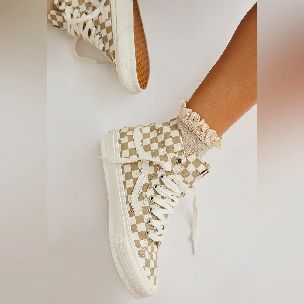 Vans Sk8-Hi Eco Theory Checkerboard High Top Sneakers Women's size 5.5